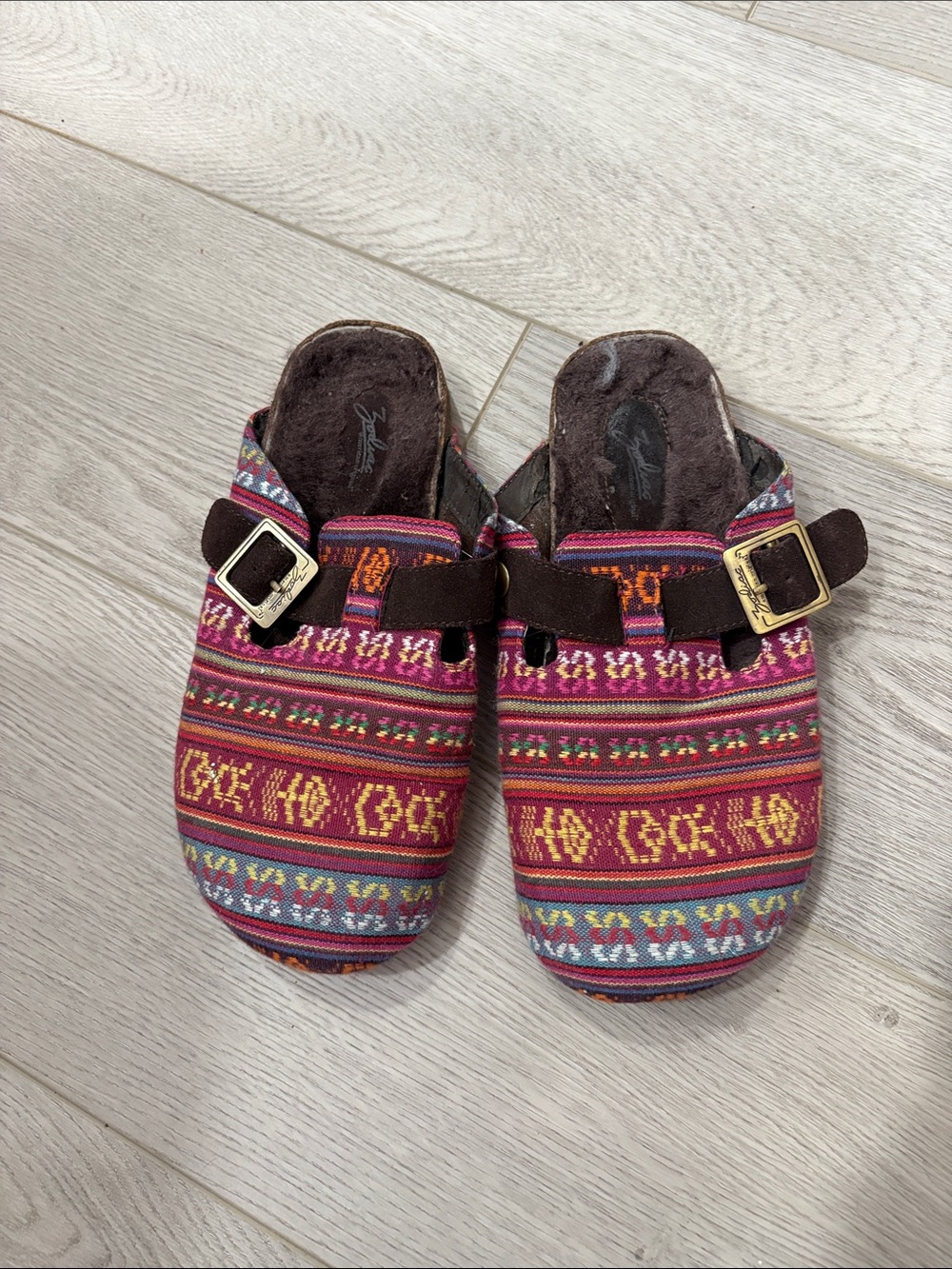 Zodiac Multicolor Patterned Slip-On Flats with Buckle